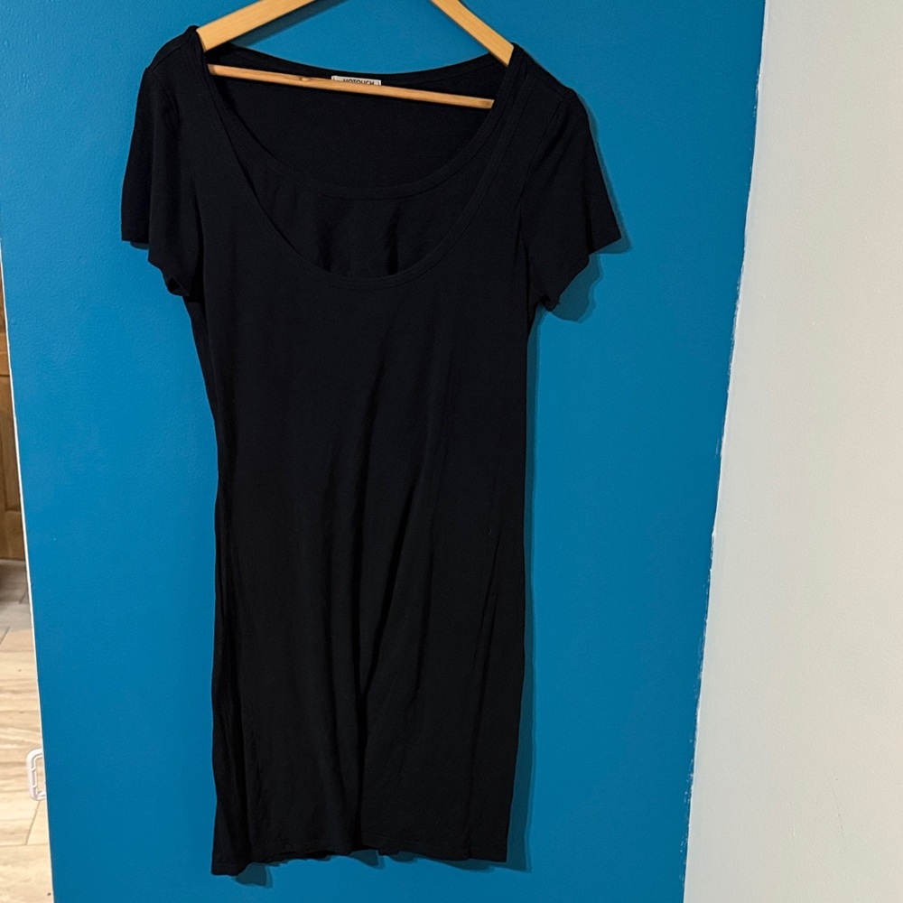 Hotouch Black Maternity Short Sleeved Nursing Dress Small